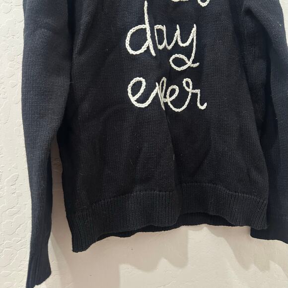 Little Stocking Co Girlhood Best Day Ever Black Knit Sweater - Picture 4 of 7